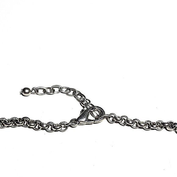 Silver-tone scale mail chain mail feather bib necklace bundle - Picture 9 of 12